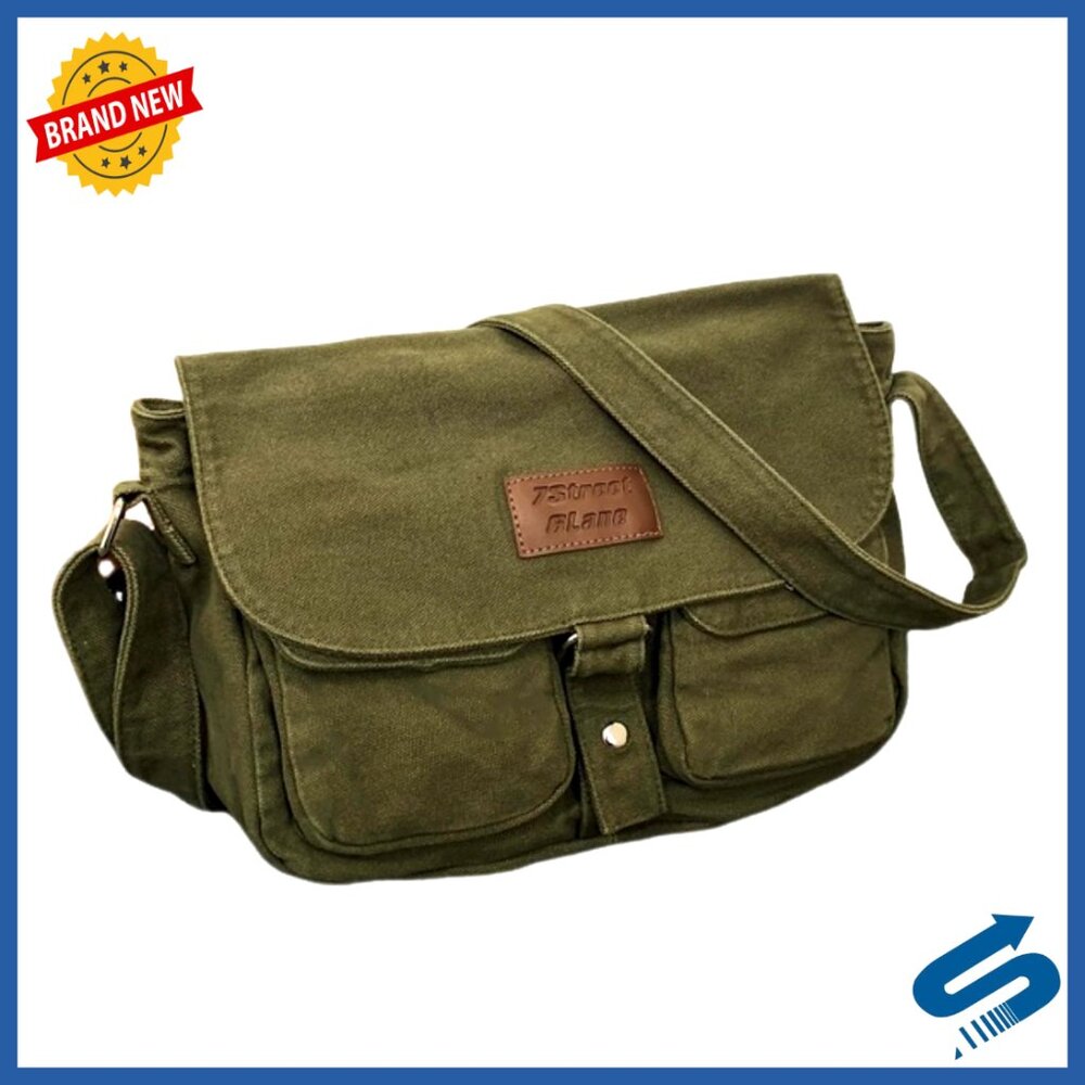 Canvas Messenger Bag Crossbody Adjustable Strap Grunge Y2k Vintage Travel